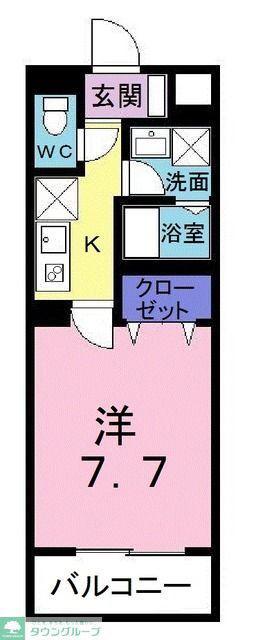 ノ・メール マサキ(1K/4階)の間取り写真