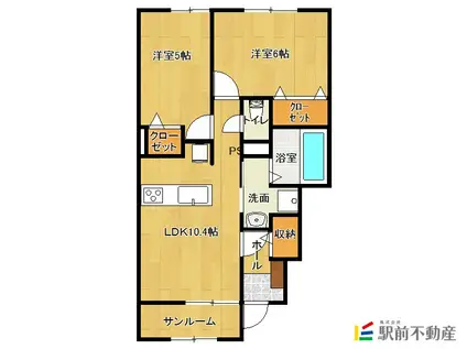 VENTVERTVIIA棟(2LDK/1階)の間取り写真