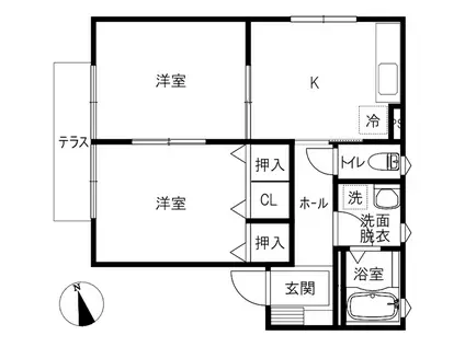 パルティーレ(2K/1階)の間取り写真
