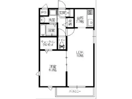 ブルーリーフII(1LDK/2階)の間取り写真