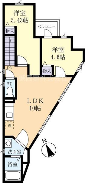 グレースホーム(2LDK/2階)の間取り写真