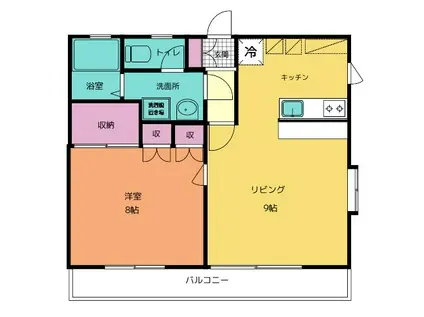 ハイツアキTAO(2K/2階)の間取り写真