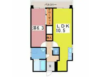 プエンテスール(1LDK/5階)の間取り写真