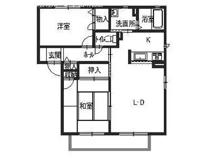 アヴァンス明石 B(2LDK/2階)の間取り写真