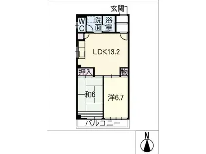 サン・プリンセス(2LDK/4階)の間取り写真