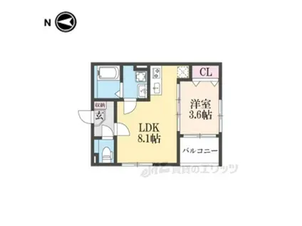 ブリエスポワール(1LDK/3階)の間取り写真