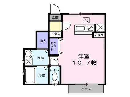 メゾン朝霧(ワンルーム/1階)の間取り写真
