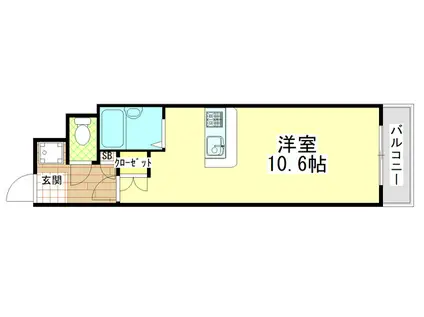 リュミエールイースト(ワンルーム/6階)の間取り写真