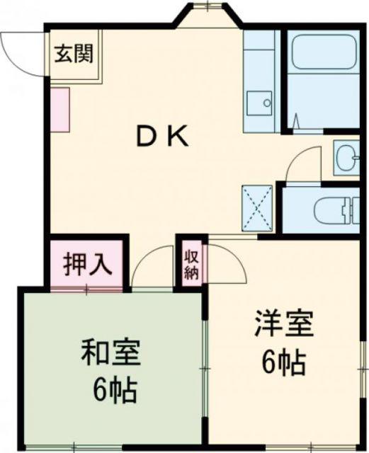メゾンドU(2DK/1階)の間取り写真