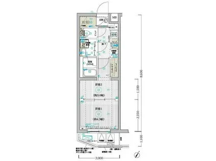 ブライズ堀切菖蒲園(1K/2階)の間取り写真