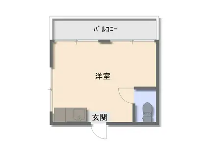 エクセルやまなみ(ワンルーム/2階)の間取り写真