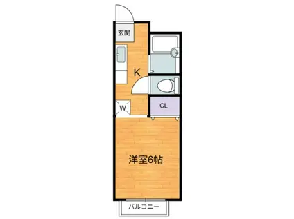 サイレントハイツ(1K/2階)の間取り写真