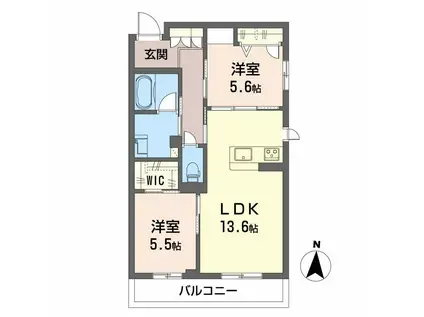 シャーメゾン ラト ファミリア(2LDK/2階)の間取り写真