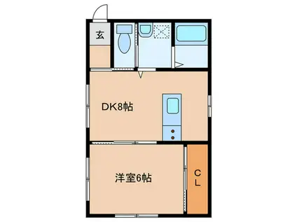 フォルモーサ城西(1DK/1階)の間取り写真