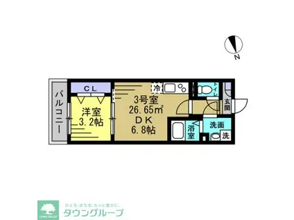 VILLAGE LUMINOUS(1DK/2階)の間取り写真