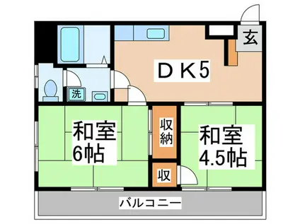 ニューブリッジビル(2DK/4階)の間取り写真