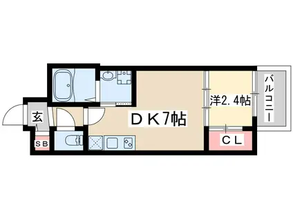 セレニテ西中島アリア弐番館(1DK/9階)の間取り写真