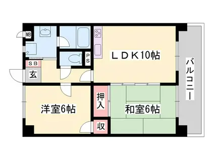 WING手柄(2LDK/1階)の間取り写真