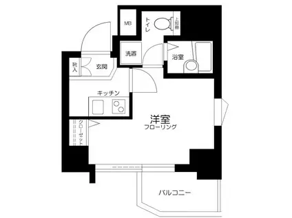 メインステージ白山(1K/2階)の間取り写真
