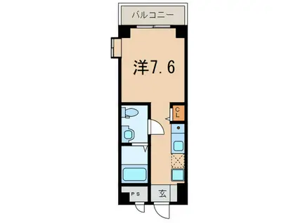 クレール久保(ワンルーム/2階)の間取り写真