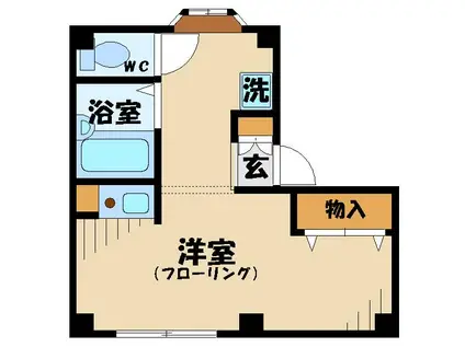 エスポワール(ワンルーム/1階)の間取り写真