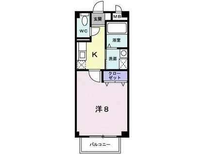 GRAND VIEW 2(1K/2階)の間取り写真