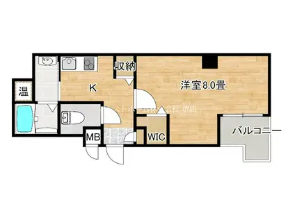 エヌエムキャトフヴァンサンク(1K/8階)の間取り写真