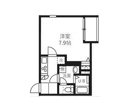 ベルノワール王子(1K/3階)の間取り写真