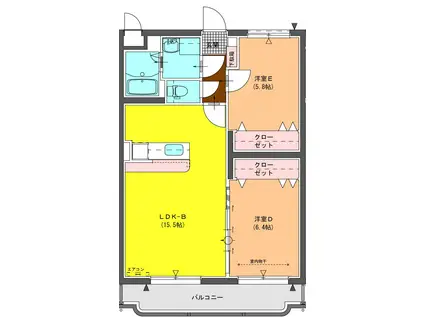 LA VIE BELL TAKEDAII(2LDK/4階)の間取り写真