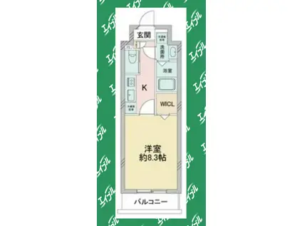 S-FORT堀田通(1K/8階)の間取り写真