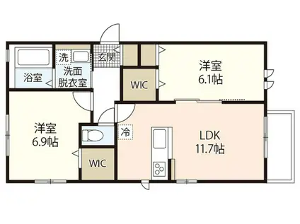 ララハイム(2LDK/2階)の間取り写真