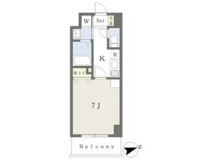 プレイズシード車道アベニュー(1K/2階)の間取り写真