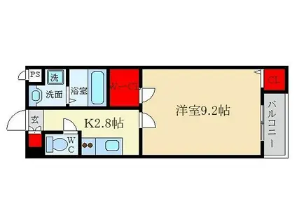 アルトベルク2(1SK/3階)の間取り写真