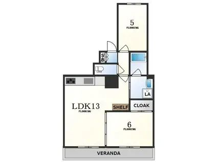 ライオンズマンション西永福(2LDK/1階)の間取り写真