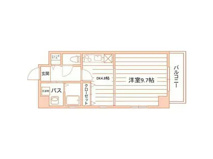 エスペランサ春日井駅前(1DK/4階)の間取り写真