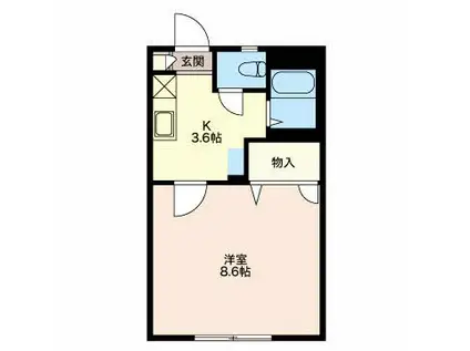 グランシャリオ湖浜(1K/1階)の間取り写真