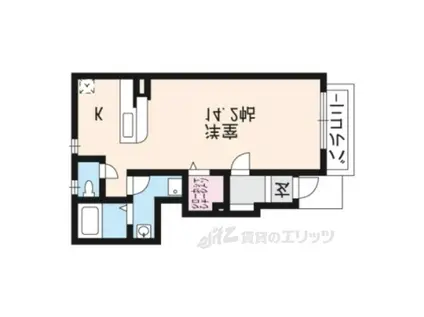 ブラン クレール(ワンルーム/1階)の間取り写真