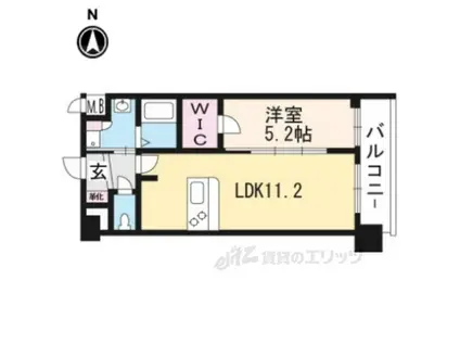 ベラジオ京都一乗寺(1LDK/5階)の間取り写真