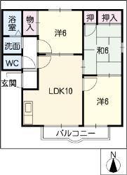 アネックスパル(3LDK/2階)の間取り写真