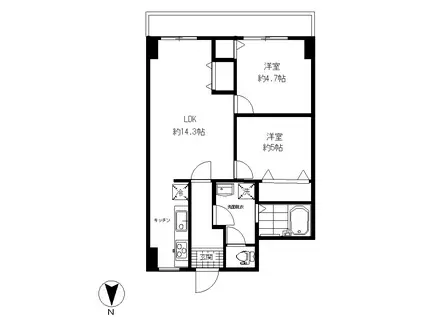 ひがしレジデンス(2LDK/6階)の間取り写真