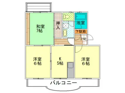 ことぶきやハイツ2(3K/3階)の間取り写真