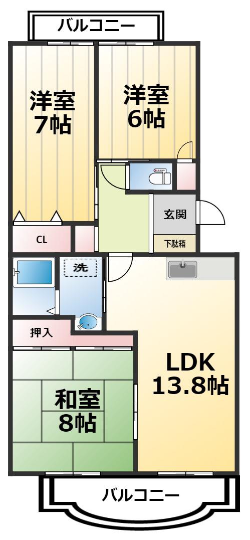 エルトベーレ(3LDK/1階)の間取り写真