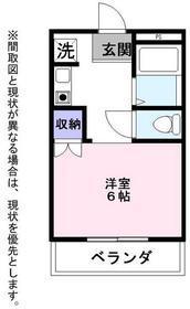ベルクレスト(1K/1階)の間取り写真