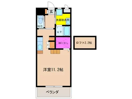 ハーバーイーストII(ワンルーム/2階)の間取り写真