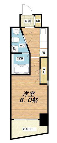 AFFLUENCE難波(1K/9階)の間取り写真