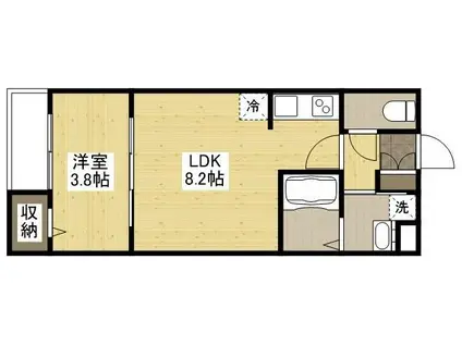 アコット春日(1LDK/1階)の間取り写真