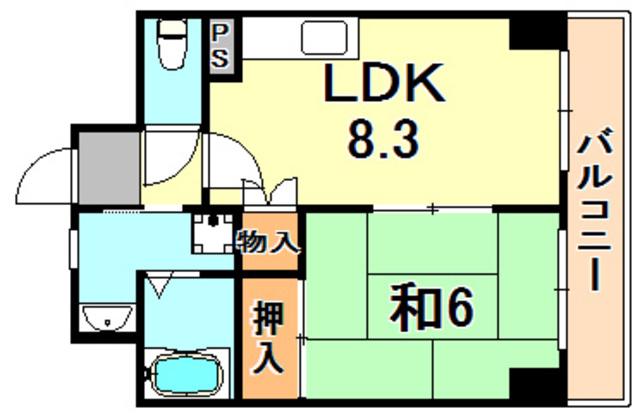 カサベラセントラルプラザ長田(1LDK/5階)の間取り写真