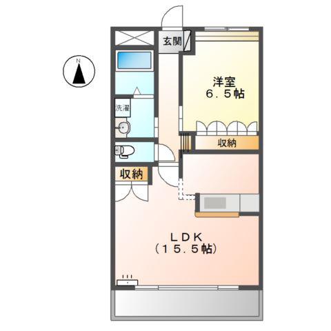 リバーサイド雅(1LDK/3階)の間取り写真