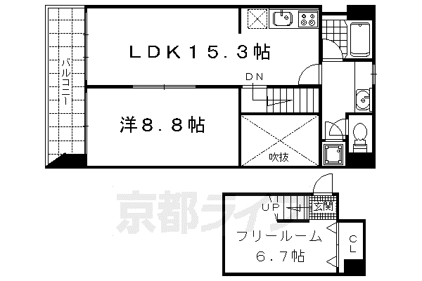 STYLE I(1SLDK/7階)の間取り写真