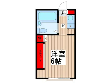 ルミエール(1K/4階)の間取り写真